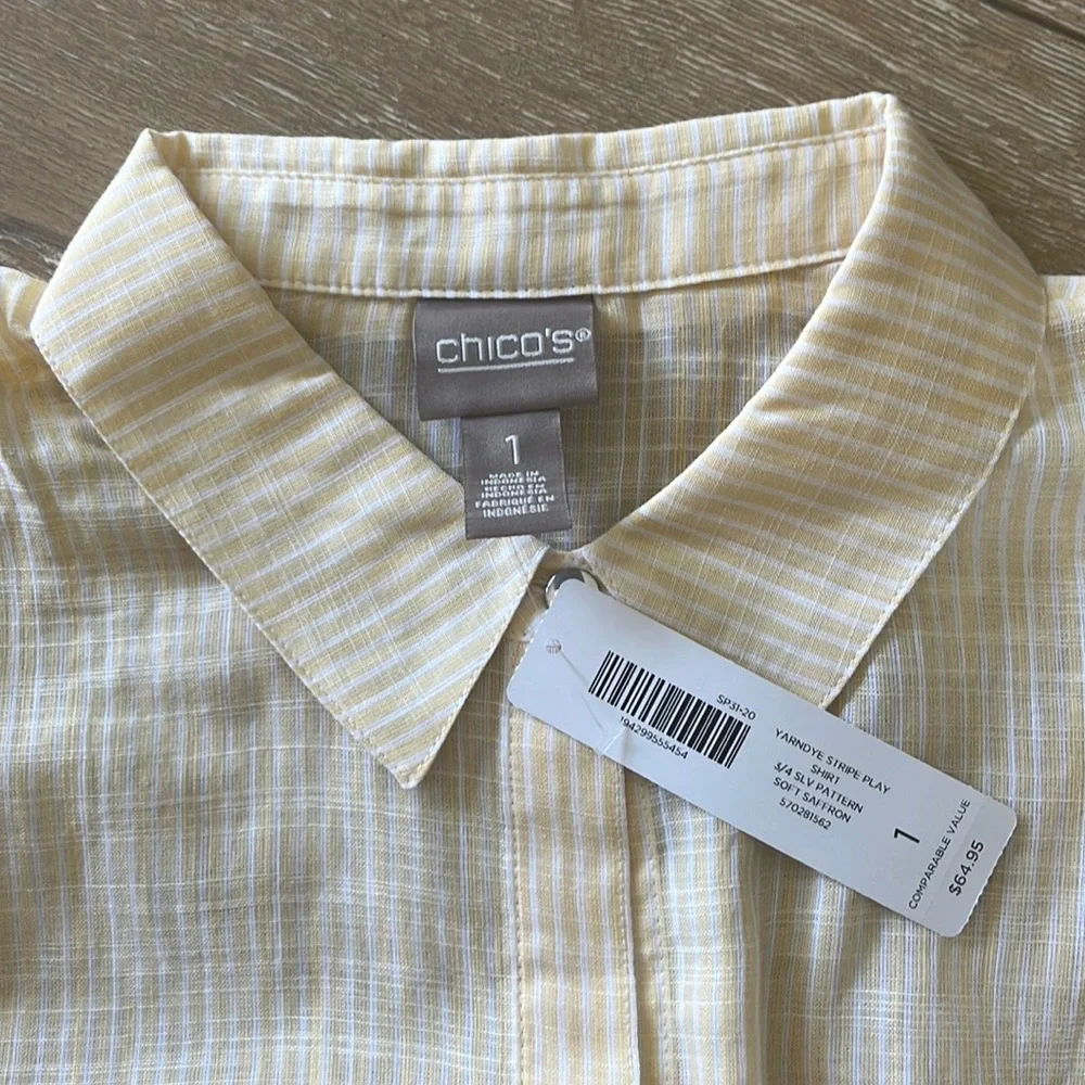 Chico’s yarn dye, soft play shirt 3/4 sleeve ChicosSize 1 (M / 8P) - Picture 2 of 4